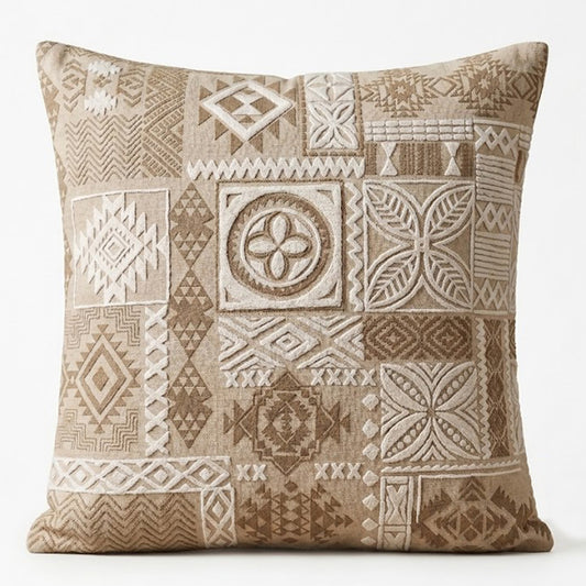 Cushion Beige Patch 20x20 Inch – Tribal Whites