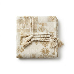 Throw Beige Patch 36x72 Inch Tribal Whites