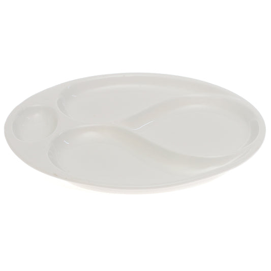 28×24 cm 4 Division Symphony Serving Plate – Elegant White Sectioned Plate - Habitt