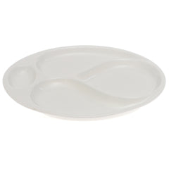 28×24 cm 4 Division Symphony Serving Plate – Elegant White Sectioned Plate - Habitt