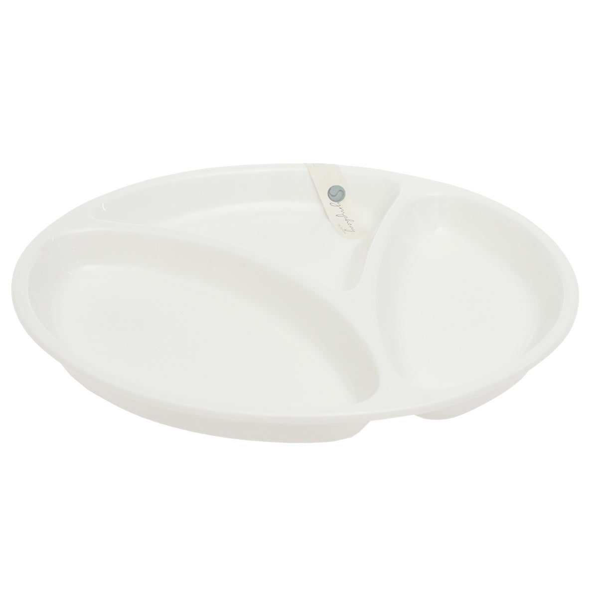 Round 3 Division Symphony Plate – Elegant White Sectioned Serving Plate - Habitt