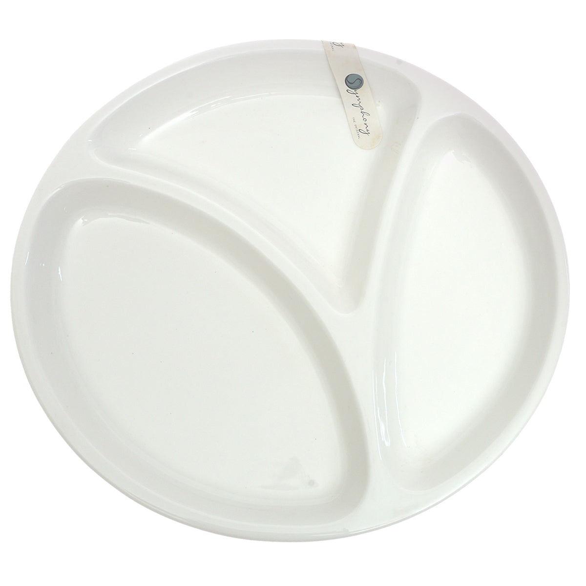 Round 3 Division Symphony Plate – Elegant White Sectioned Serving Plate - Habitt