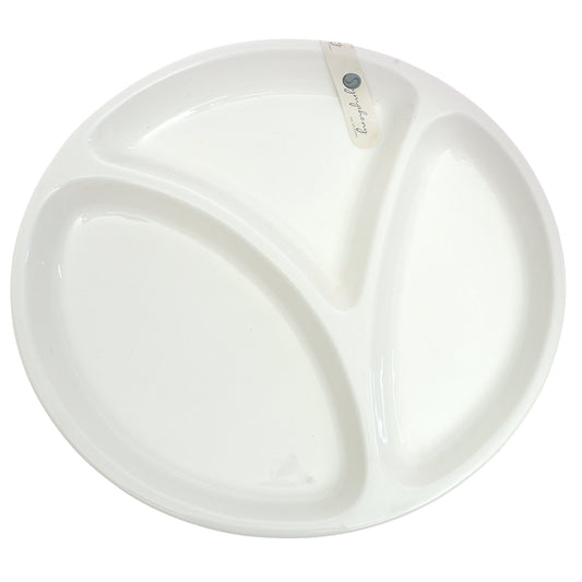 Round 3 Division Symphony Plate – Elegant White Sectioned Serving Plate - Habitt