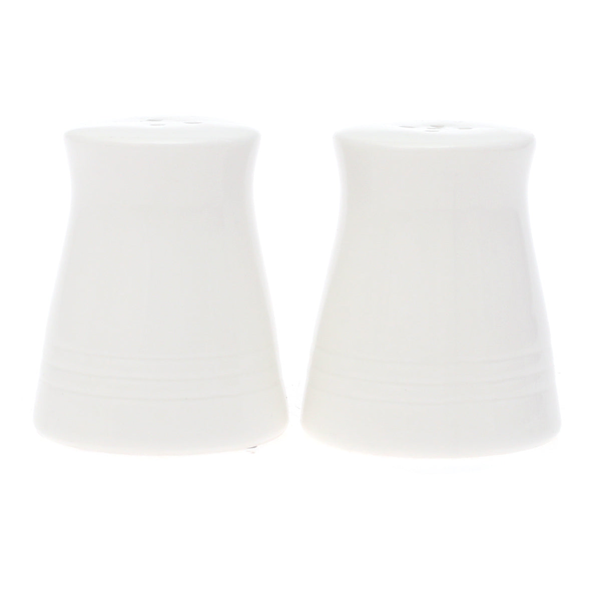 Brilliant 2 Pcs Salt & Pepper Set – Elegant White Ceramic Shakers - Habitt