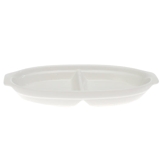 3 Division Dry Fruit Serving Bowl – Elegant White Ceramic Snack Platter - Habitt