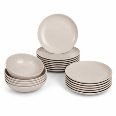 IKEA Dinner Set – Gray Stoneware Plates & Bowls