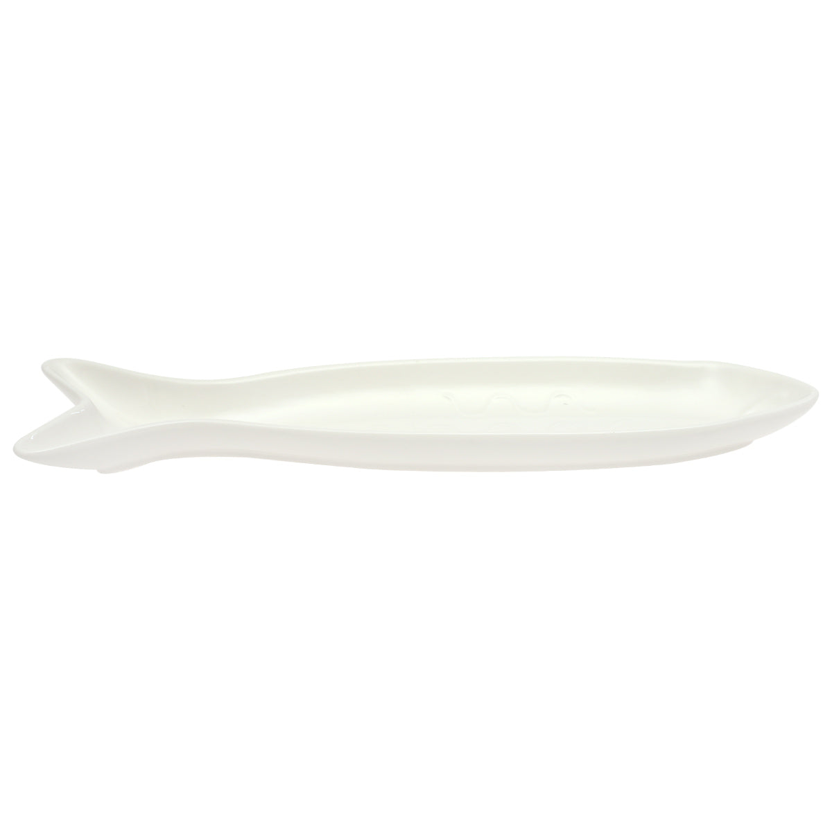 Symphony Reef Pike Platter 41 cm – Elegant Fish-Shaped White Ceramic Serving Platter - Habitt