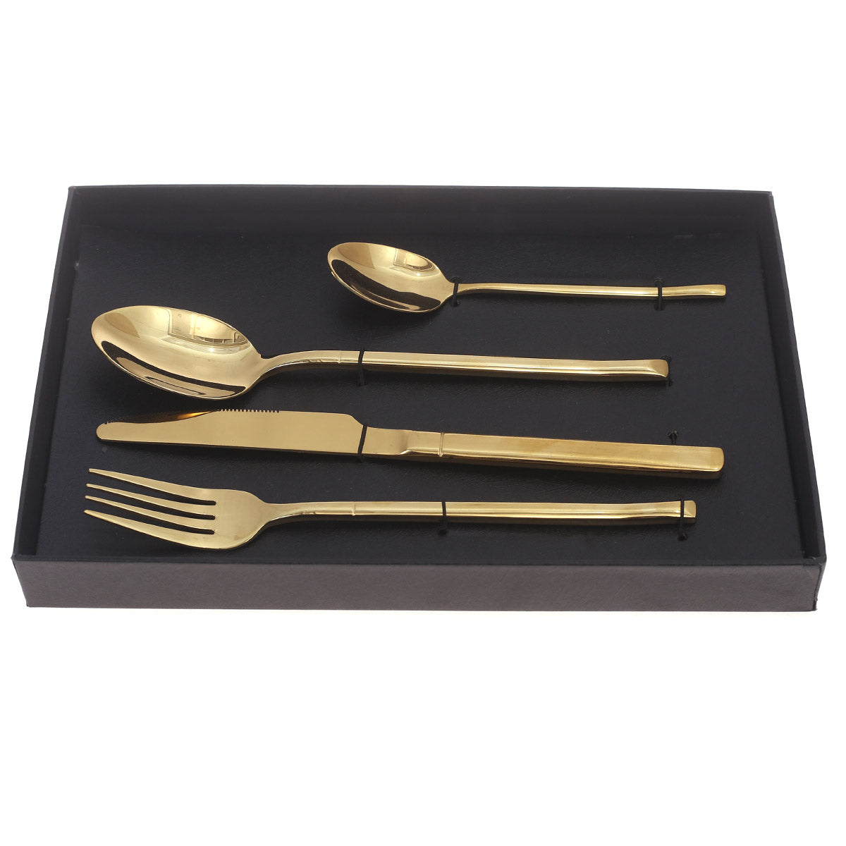 4Pcs Cutlery Set Gold 11.25 X 7.5 X 1.5 Inch WS-002 - Habitt