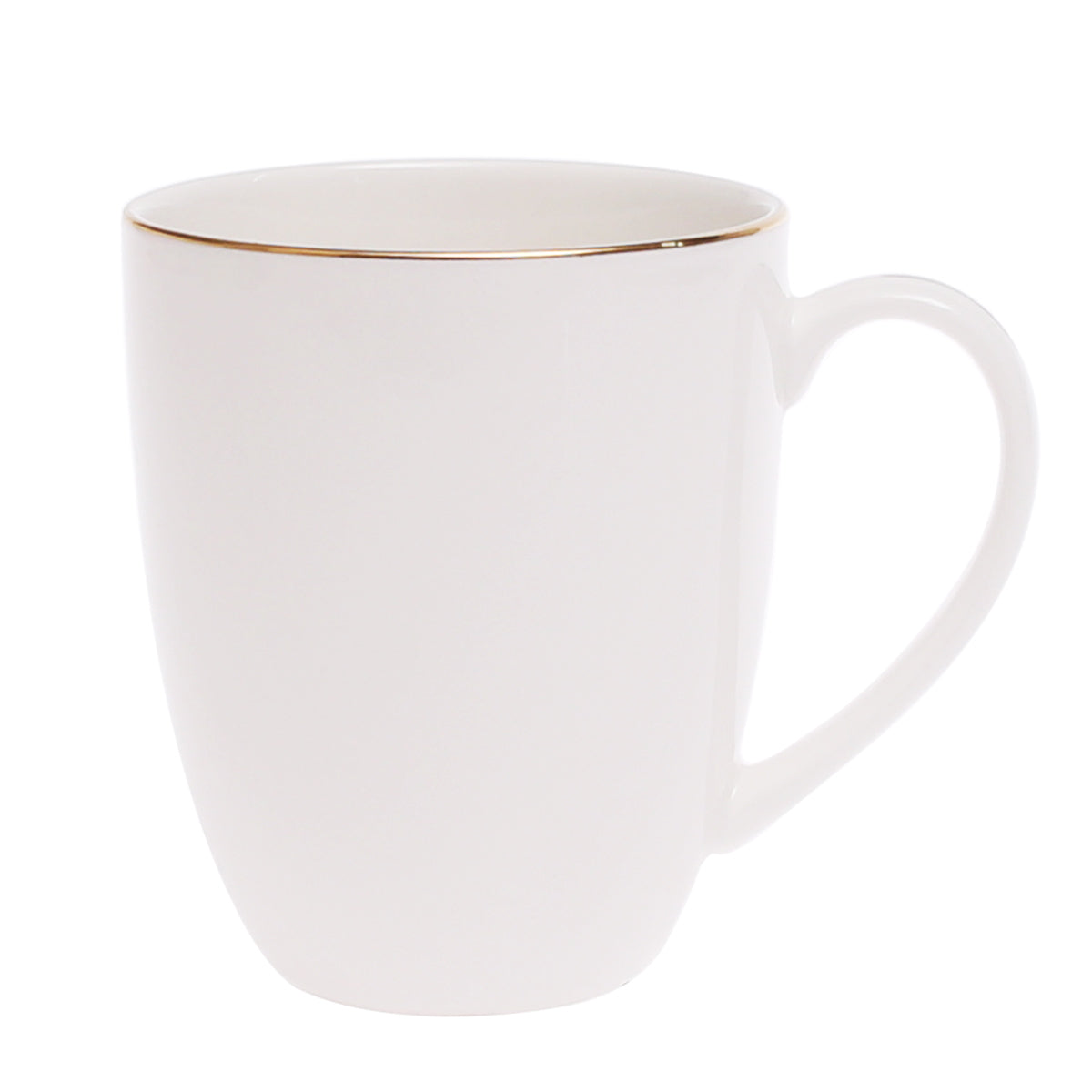 White Bone China Mug with Gold Rim – GGK D#4 - Habitt