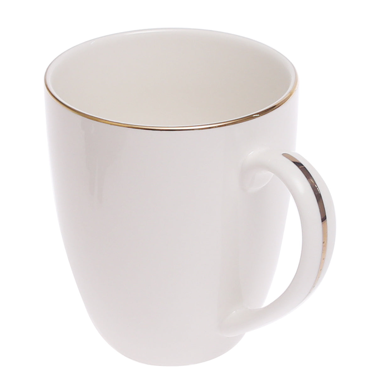 White Bone China Mug with Gold Rim – GGK D#4 - Habitt