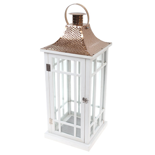 Floor Lantern White 8.6 X 8.6 X 17.5 Inch WL-006 - Habitt
