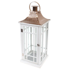 Floor Lantern White 8.6 X 8.6 X 17.5 Inch WL-006 - Habitt