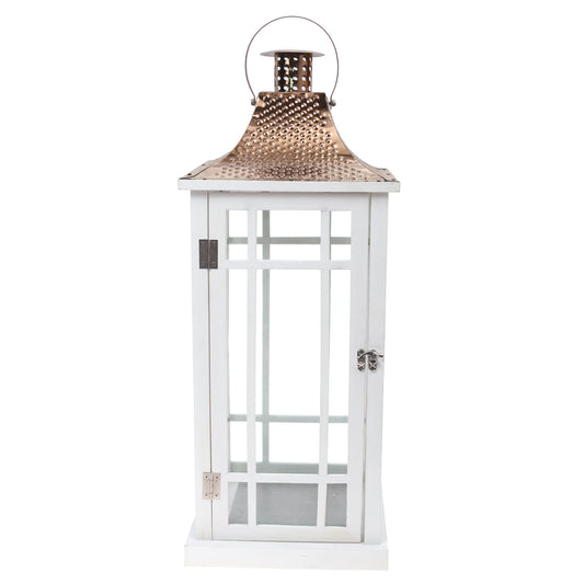 Floor Lantern White 8.6 X 8.6 X 17.5 Inch WL-006 - Habitt
