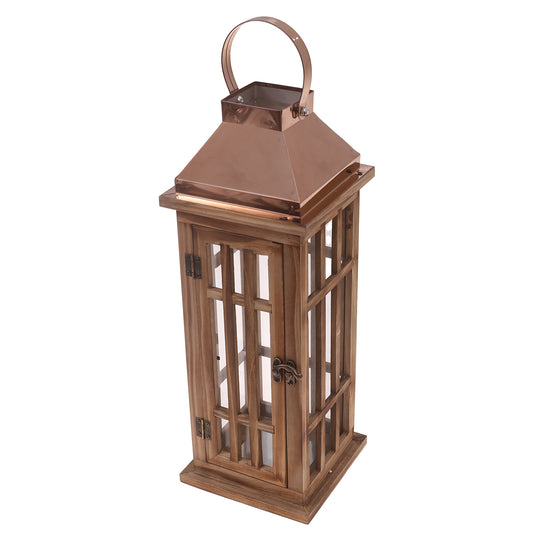 Table Lantern Natural 6 X 6 X 16.5 Inch WL-004 - Habitt