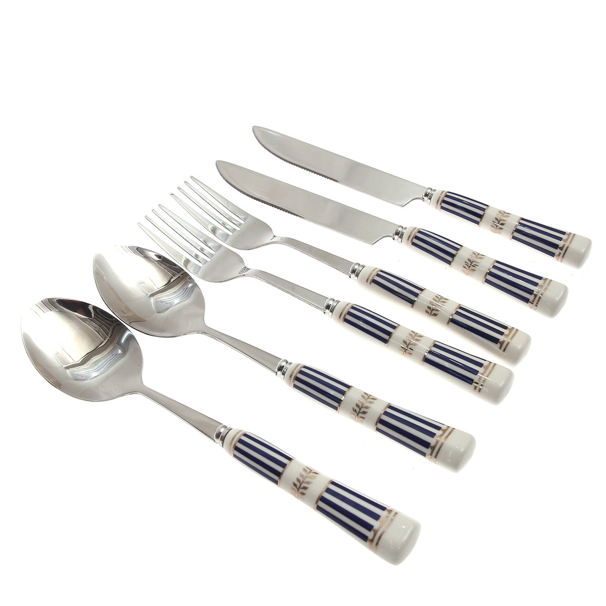 6Pcs Cutlery Set Silver 8 X 3 Inch At-10 - Habitt
