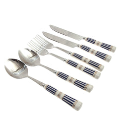 6Pcs Cutlery Set Silver 8 X 3 Inch At-10 - Habitt