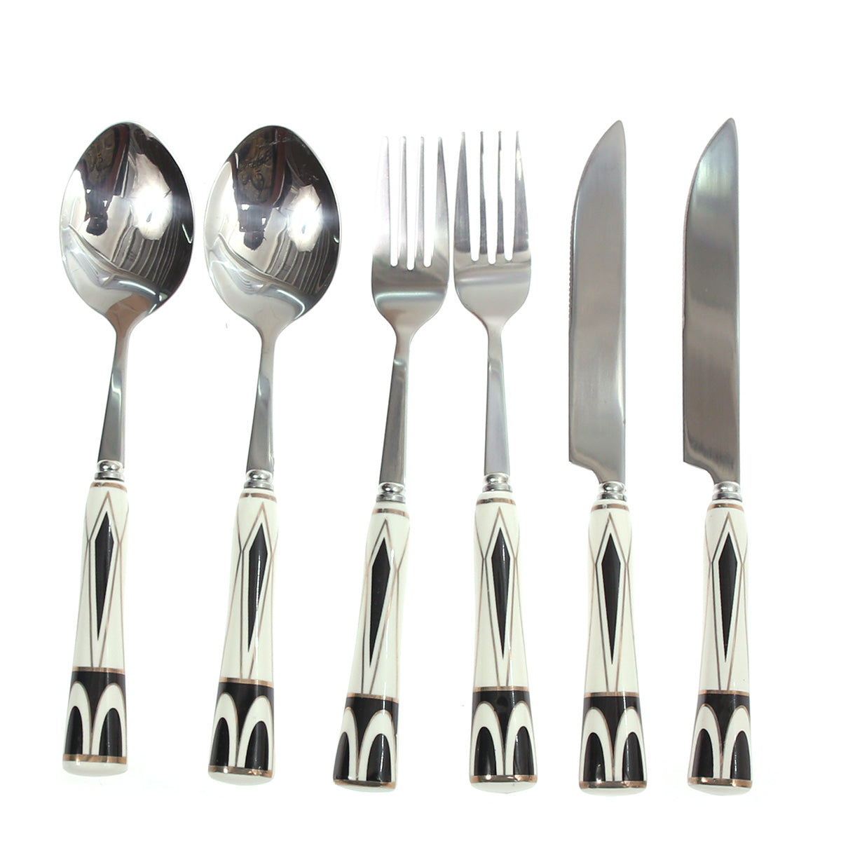6Pcs Cutlery Set Silver 8 X 3 Inch At-12 - Habitt