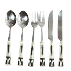 6Pcs Cutlery Set Silver 8 X 3 Inch At-12 - Habitt