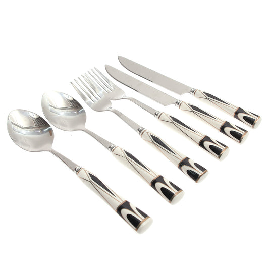 6Pcs Cutlery Set Silver 8 X 3 Inch At-12 - Habitt