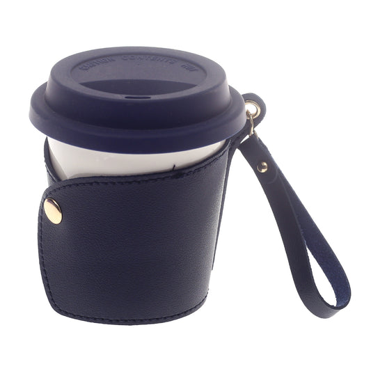 Ceramic Glass With Pouch Blue 3.5 X 3.5 X 4 Inch 105-1 - Habitt