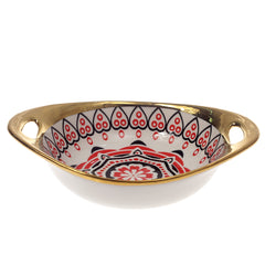 Oval Bowl Printed Red 7 X 5 Inch Hc23 - Habitt