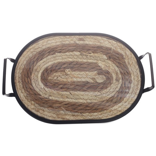 Oval Tray Small Black 9.5 X 15 Inch CZG-07 - Habitt