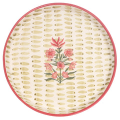 Textured Motif Platter 12" T – Hand-Painted Ceramic Serveware - Habitt