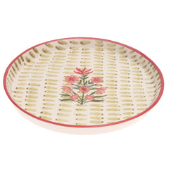 Textured Motif Platter 12" T – Hand-Painted Ceramic Serveware - Habitt