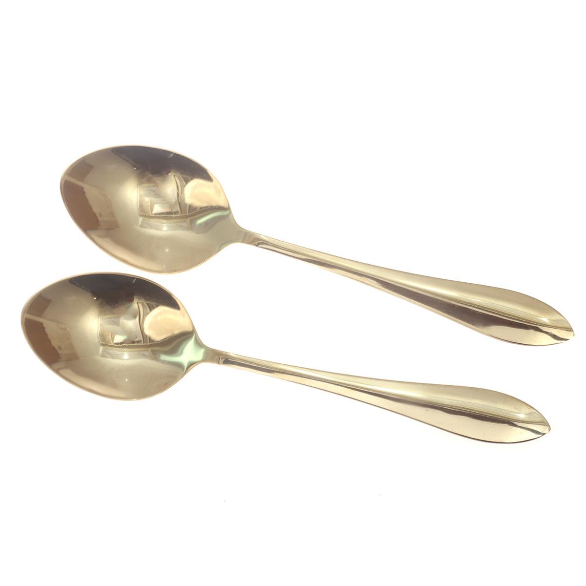 2Pcs Oval Curry Spoon – Golden Pioneer Stainless Steel Serving Spoons - Habitt