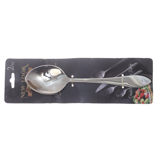 MS Signature Oval Serving Spoons - 2 Piece Premium Stainless Steel Set - Elegant Dining Essentials - Habitt