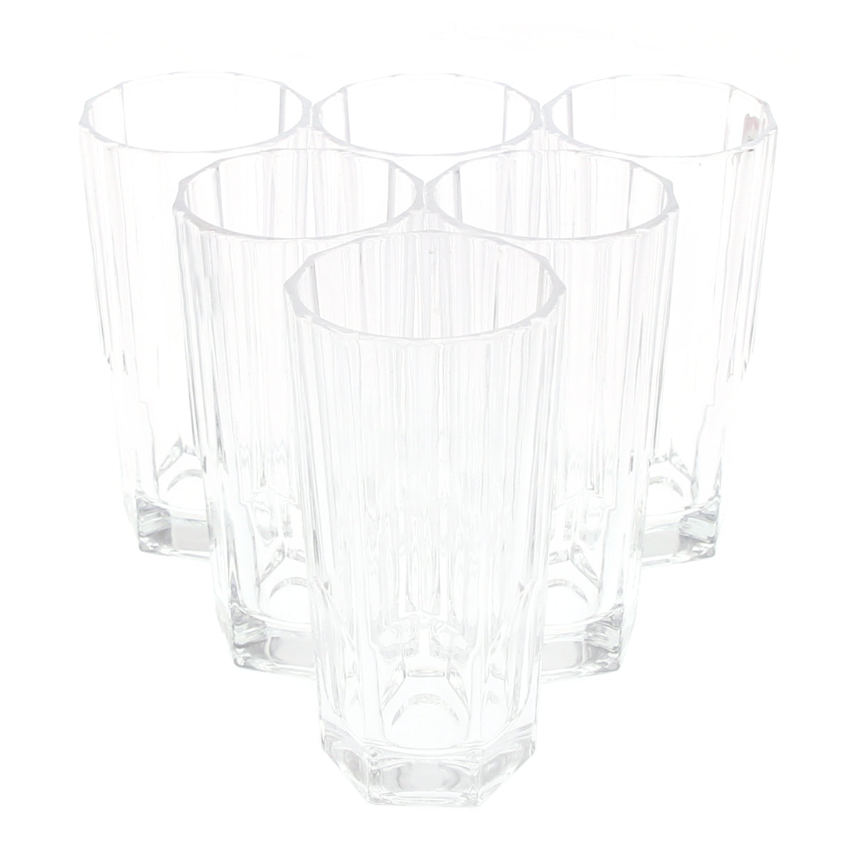 6PCS Glass Set – 328ml | Premium Octagon Cut Drinking Glasses - Habitt