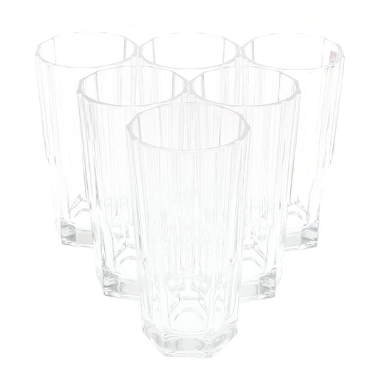 6PCS Glass Set – 328ml | Premium Octagon Cut Drinking Glasses - Habitt
