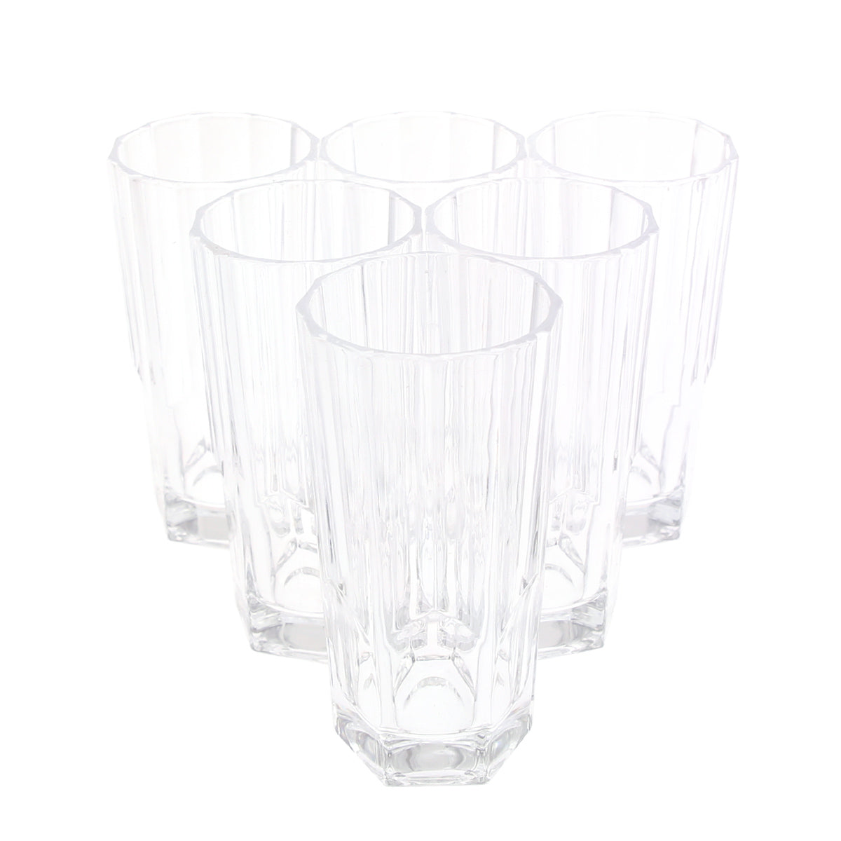 6PCS Glass Set – 328ml | Premium Octagon Cut Drinking Glasses - Habitt