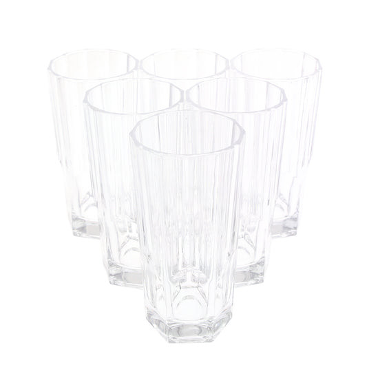 6PCS Glass Set – 328ml | Premium Octagon Cut Drinking Glasses - Habitt