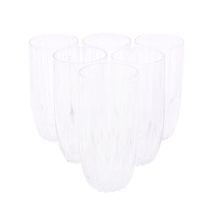 6PCS Glass Set – 355ml | Elegant Vertical Ripple Drinking Glasses - Habitt