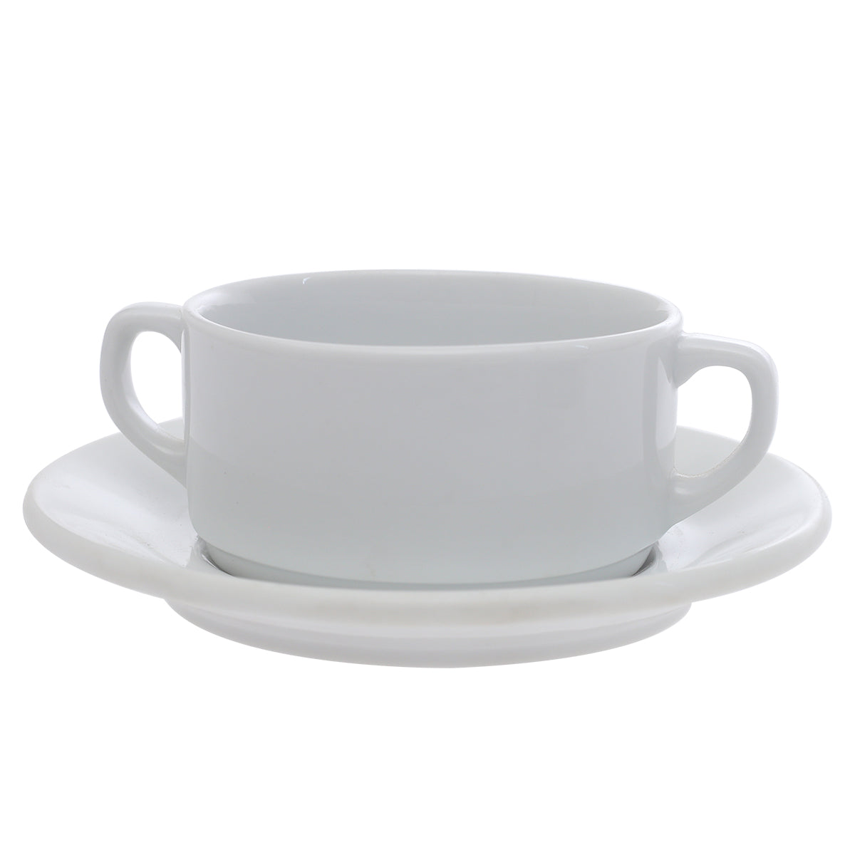 Soup Cup & Saucer Provence 715126-715128 – Elegant White Porcelain Serving Set - Habitt