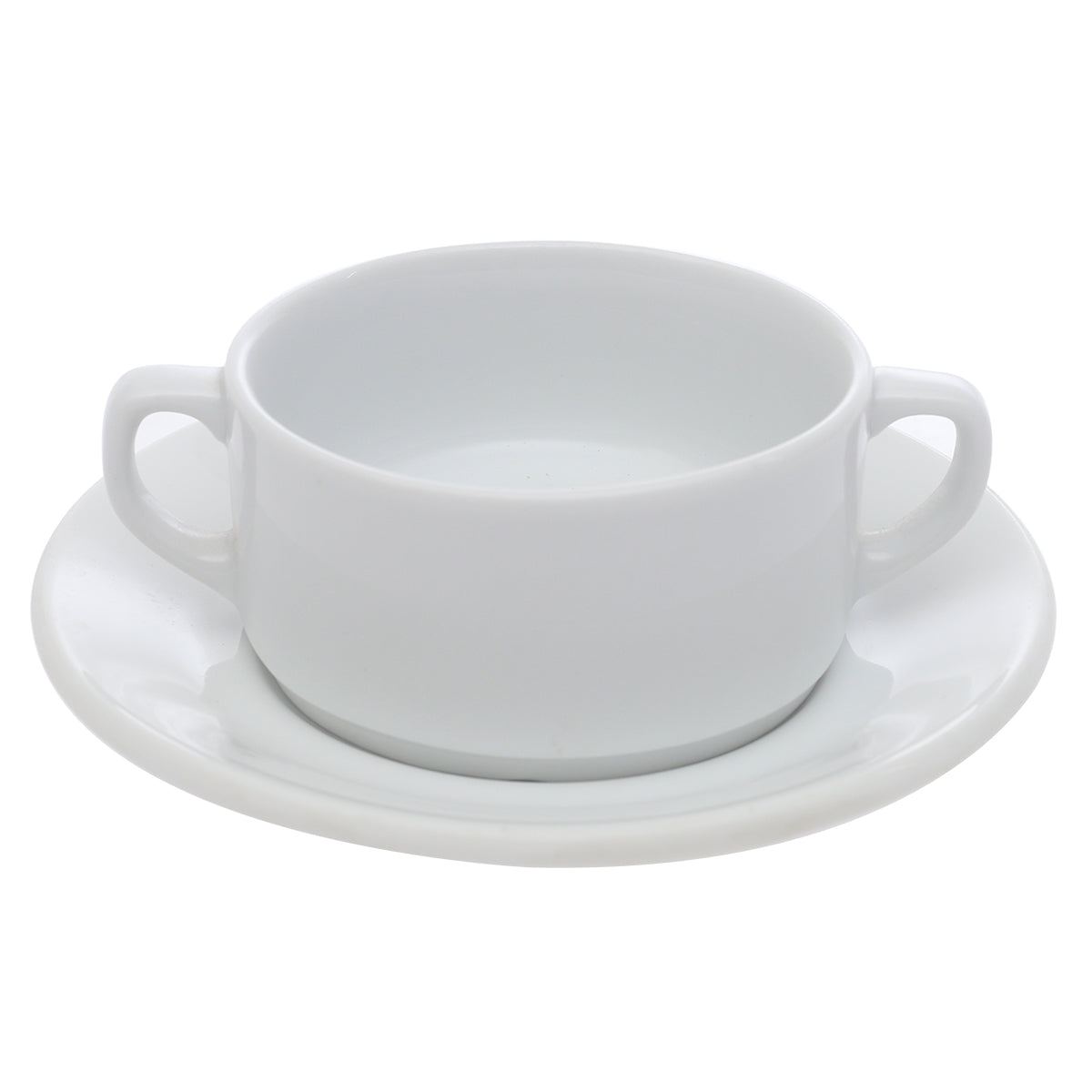 Soup Cup & Saucer Provence 715126-715128 – Elegant White Porcelain Serving Set - Habitt