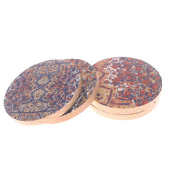 4-Piece Round Multi-Patch Coaster Set – “Mehr” Pattern - Habitt