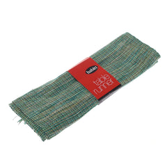 M. Green Texture Woven Table Runner 14x45" – Handcrafted Decorative Dining Table - Habitt