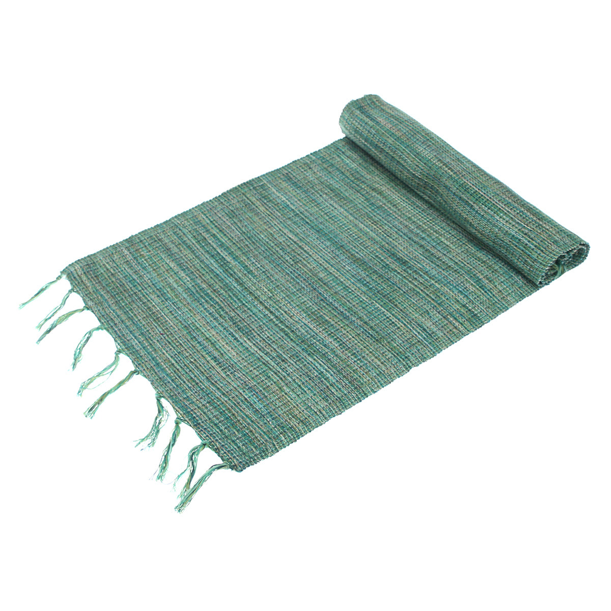 M. Green Texture Woven Table Runner 14x72" – Handcrafted Decorative Dining Table - Habitt