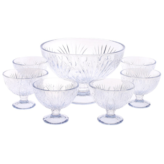 7-Piece Premium Glass Dessert Bowl Set – Elegant Crystal Design | Perfect for Ice Cream, Custard & Sweets (76 ml) - Habitt