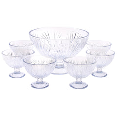 7-Piece Premium Glass Dessert Bowl Set – Elegant Crystal Design | Perfect for Ice Cream, Custard & Sweets (76 ml) - Habitt