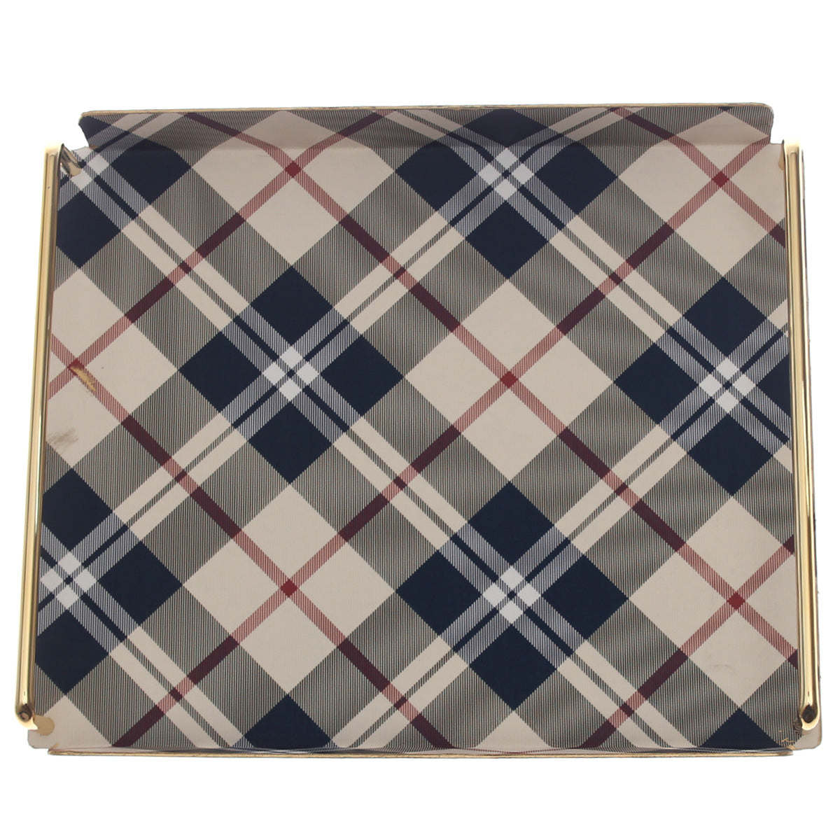 Luxury Small Leather Tray – Checkered Pattern with Gold Frame | Elegant Serving & Organizer Tray (Model 6-1) - Habitt