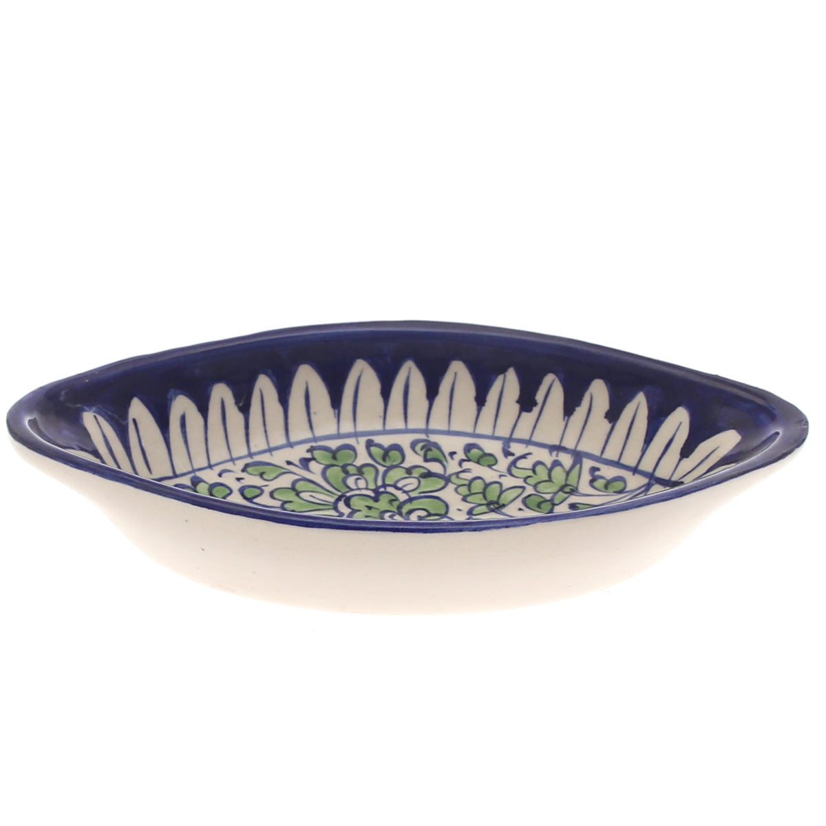 Blue Pottery Oval Platter – Handcrafted Ceramic Serving Dish (5F5 Design) - Habitt