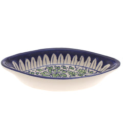 Blue Pottery Oval Platter – Handcrafted Ceramic Serving Dish (5F5 Design) - Habitt