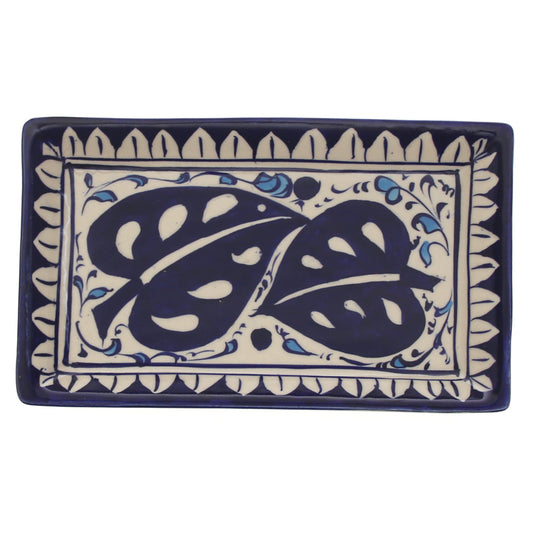 Blue Pottery Rectangle Platter (Small) – 2FF2 Design - Habitt