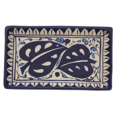 Blue Pottery Rectangle Platter (Small) – 2FF2 Design - Habitt