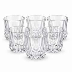 6Pcs Drinking Glass Set 300ml | Clear Textured Glassware Set