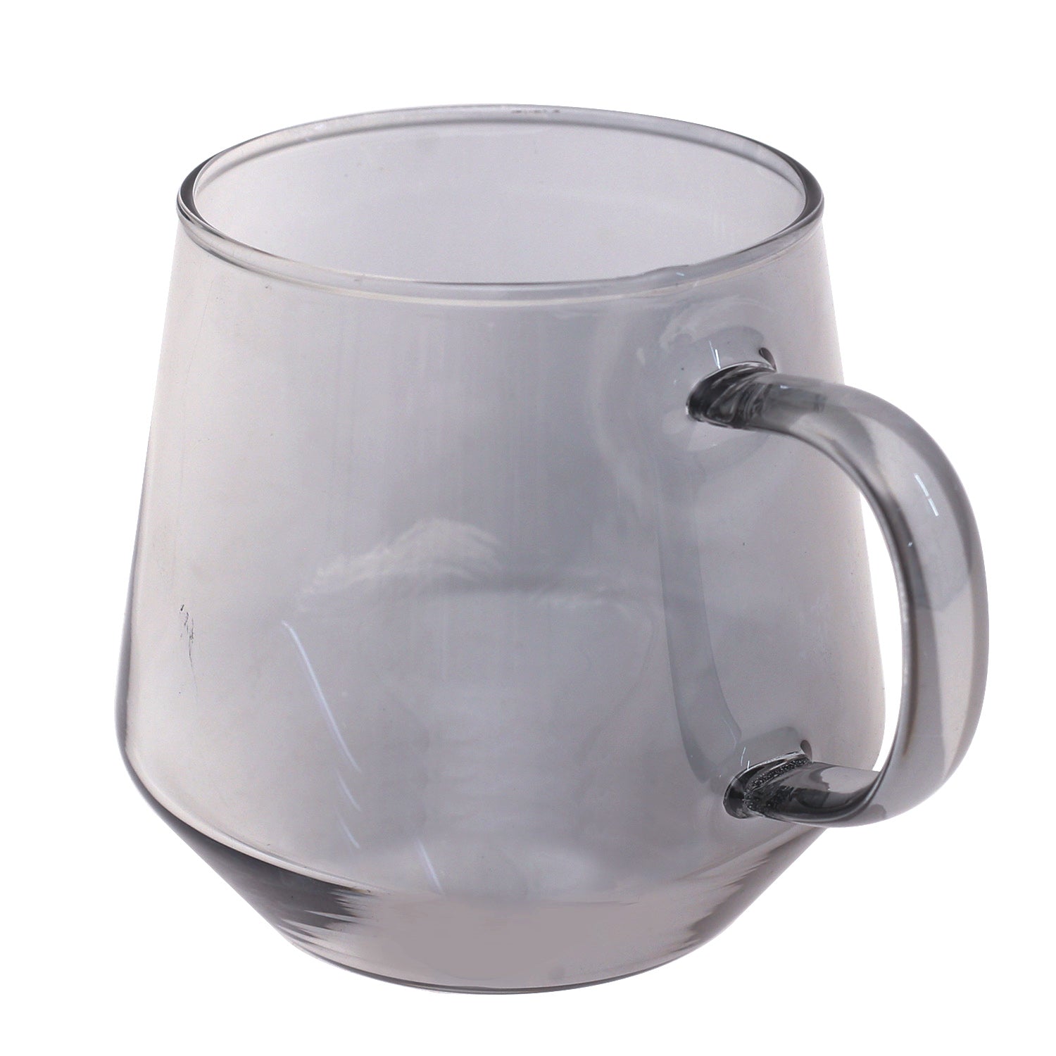 Grey Glass Mug – Modern Tapered Design (Single Piece) - Habitt