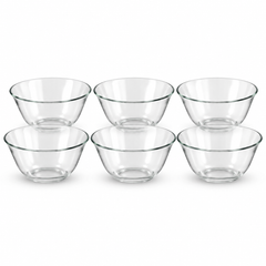 Medium Glass Bowl Set – 6 Pieces | 168 MM
